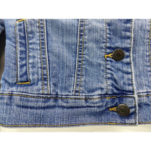 Old Navy Blue Denim Jean Jacket Long Sleeve Stretch Size Girls Medium 8 - Picture 5 of 10